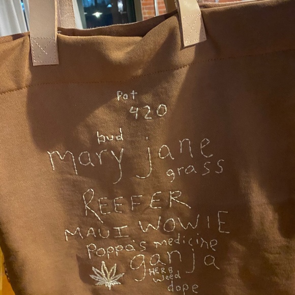 NWOT Stoned Immaculate X Jenean Jenean embroidered Dime Bag Tote - Picture 12 of 15